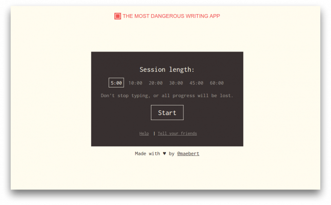  The Most Dangerous Writing App: timing