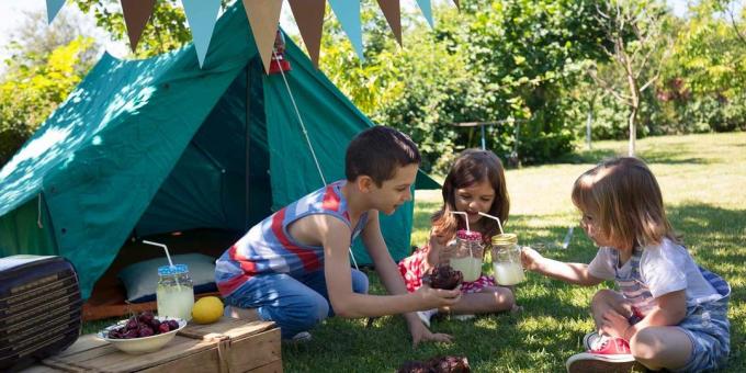 Barnas fødselsdag: gå tur med en piknik i den endelige