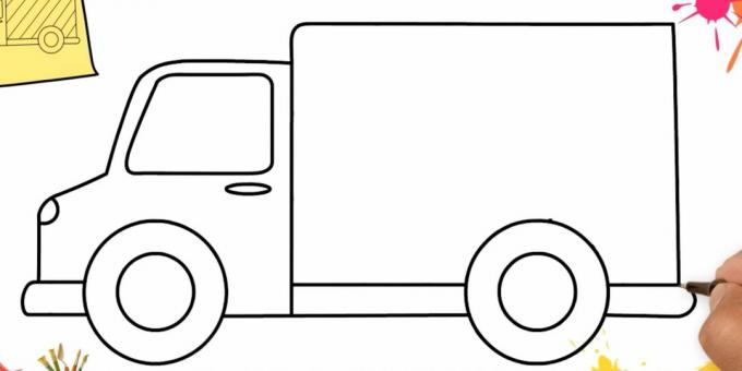 Hvordan tegne en lastebil: fullfør karosseriet