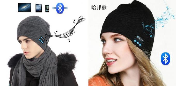 Produkter for vinteren: lue med Bluetooth-headset