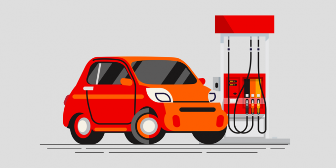 Visittkortet Mastercard: fylle drivstoff på bensinstasjon