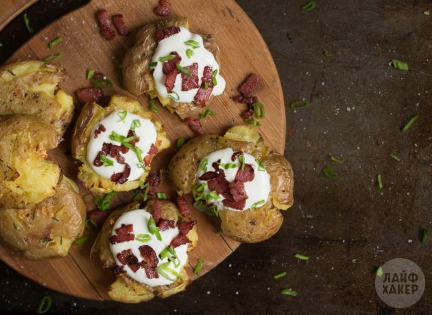 Server bakte poteter med en gang