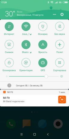 Xiaomi redmi 6: Hurtiginnstillingspanel