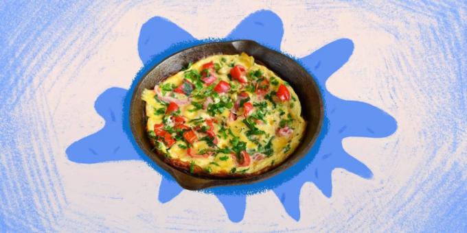 Sunn mat: enkel omelett med paprika og urter