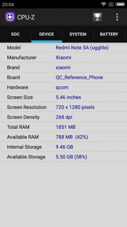 Xiaomi redmi Merk 5a: tekniske spesifikasjoner