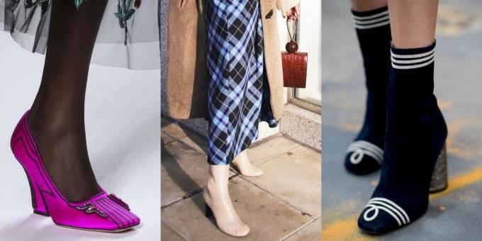 Kvinners fottøy: sko med firkantede tær