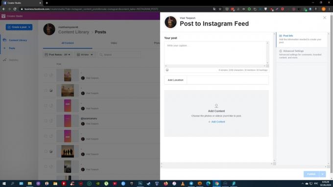Slik legger du ut en video på Instagram fra datamaskinen din: Velg Instagram-feed