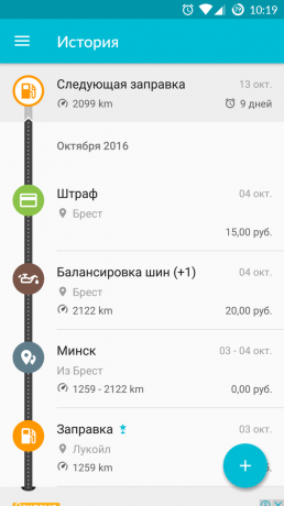 Drivvo for Android: historie
