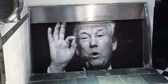 Barer og restauranter: urinal med Trump