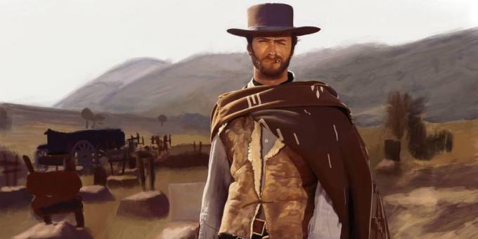Clint Eastwood i filmen "Den gode, den onde og den grusomme"