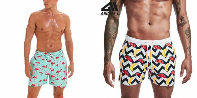Strandklær: shorts med lyse mønstre