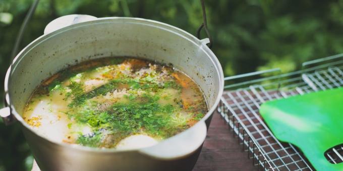 Oppskrift suppe fra en gjedde med vodka og hirse