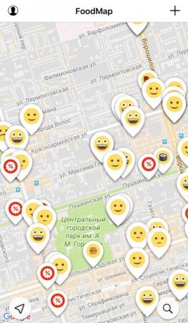 FoodMap: Søk bedrifter i en annen by