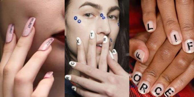 Fashion Nails 2018: Manikyr med bokstaver
