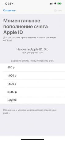 Legg penger i Apple-ID