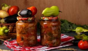 Auberginesalat, gulrot og pepper for vinteren