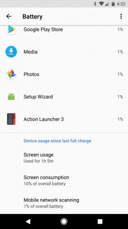 Android O: Batteri statistikk