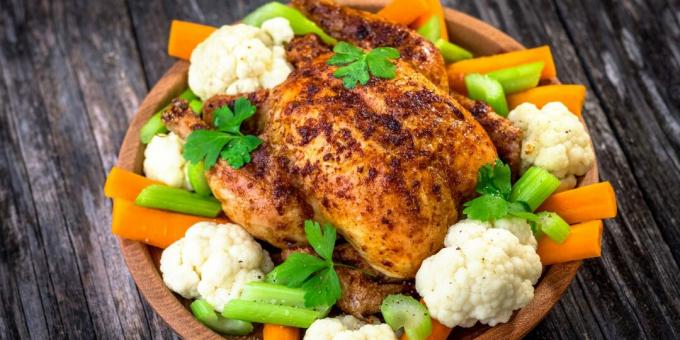 Hvordan fylle kylling: fylt kylling med gulrøtter og selleri