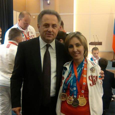 Sakinat Magomedov med minister Sport Vitaly Mutko