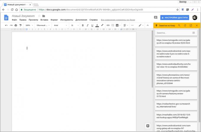 Google Dokumenter add-ons: Google Keep