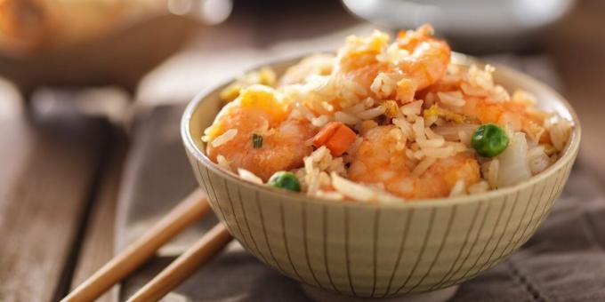Thai stekt ris med reker