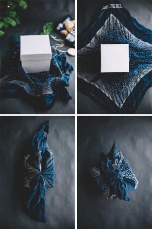hvordan å pakke en gave i kunst furoshiki - instruksjon