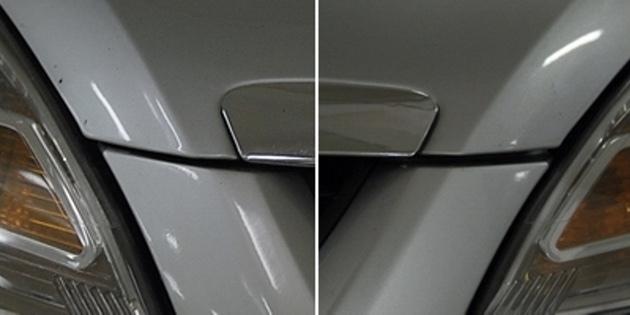 Hvordan kjøpe en brukt bil: Ujevn gap på venstre og høyre side av panseret