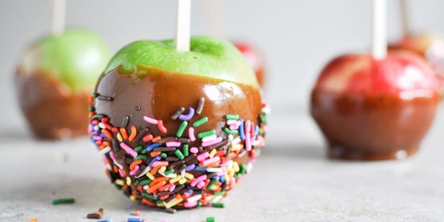 Candy apple med godteri sprinkles