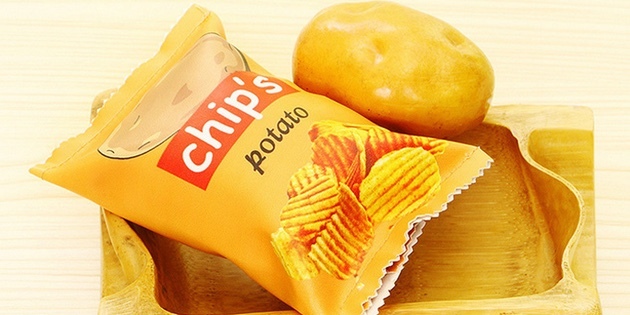 Blyant i form av en pakke med crisps