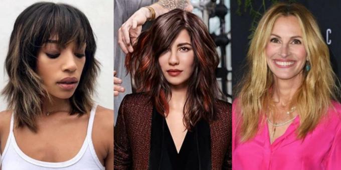 Trendy kvinners hårklipp i 2019: en tekstur kaskade