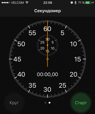 muligheter iOS 10: Stoppeklokke