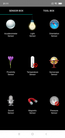 Oversikt Xiaomi Mi 8 Lite: Sensorer