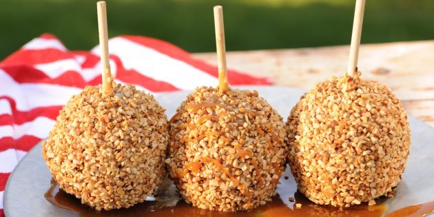 Candy apple med peanøtter