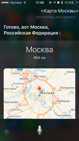 Siri kommando: kart