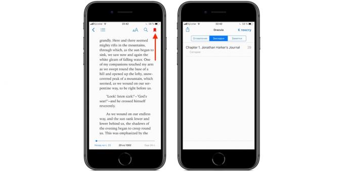 iBooks på iPhone og iPad: bokmerke
