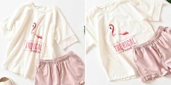 Pyjamas med flamingoer