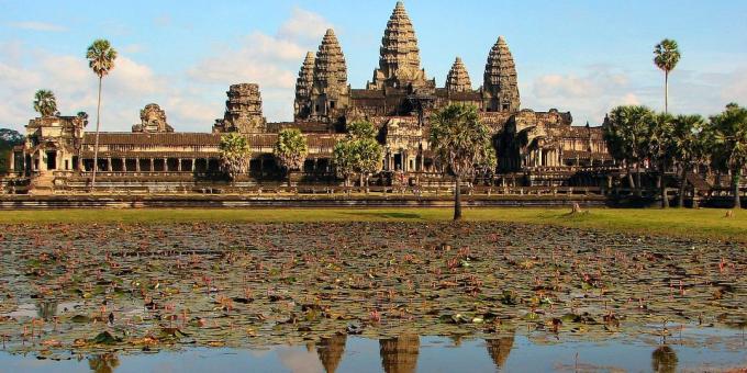 Asiatiske territorium er ikke forgjeves tiltrekke turister: den arkeologiske parken Angkor, Kambodsja