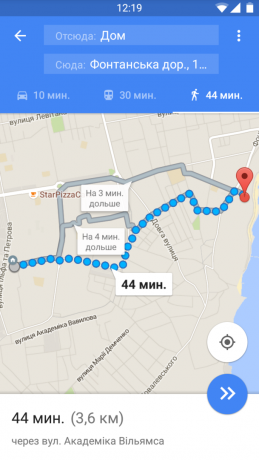 Google Maps navigere skritt