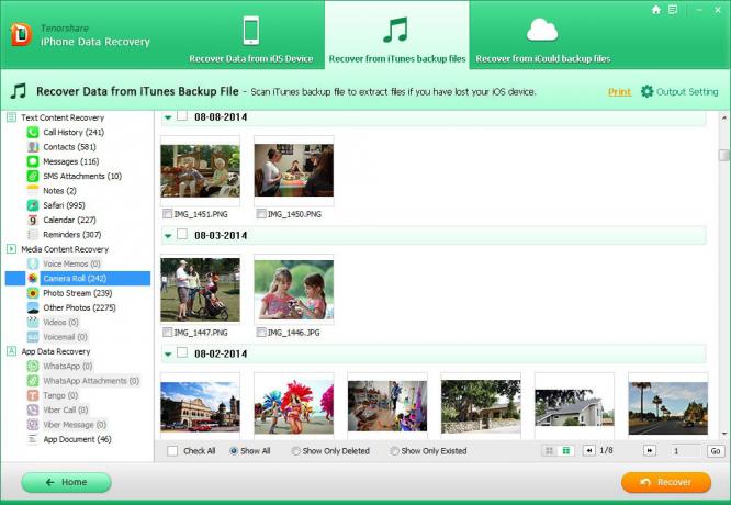 Tenorshare iPhone Data Recovery: Viser den valgte filen