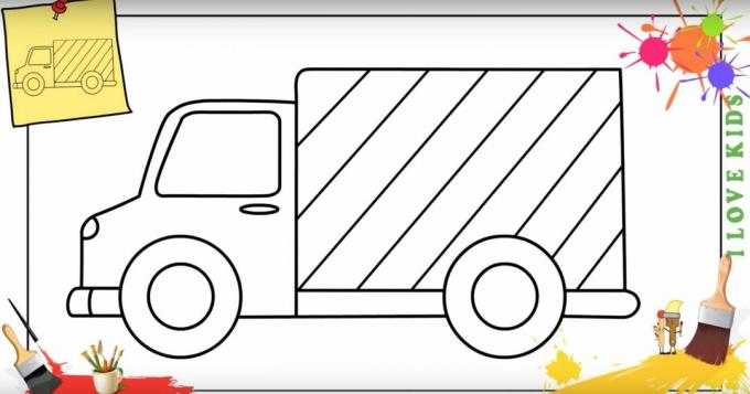 Hvordan tegne en lastebil