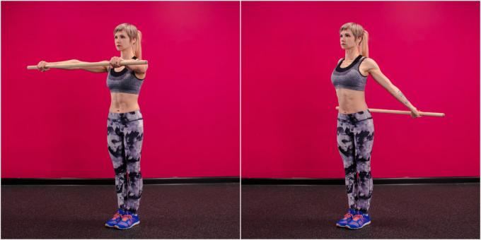 Hvordan til å engasjere seg i gym: Stretching skuldrene med en pinne