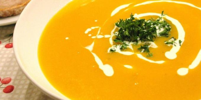 oppskrifter for vegetarianere: Gresskar suppe