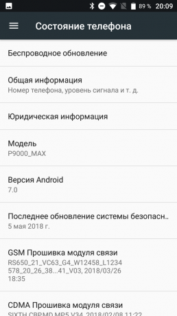 Beskyttet smarttelefon Poptel P9000 Max: System versjon