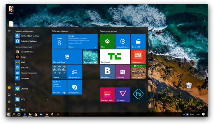 Microsoft Edge: Start-menyen