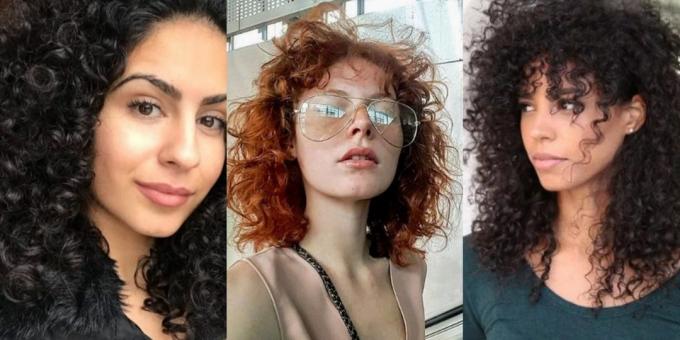 Trendy kvinners hårklipp 2019: fine teksturerte krøller