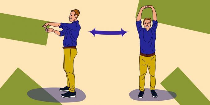 Stretching på jobb: trening "Gratis håndledd"