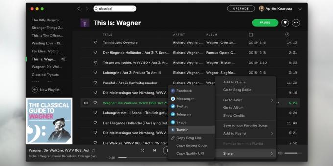 Spotify: Integrasjon med andre tjenester