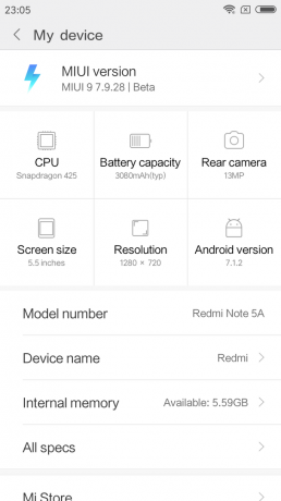 Xiaomi redmi Merk 5a: programvare