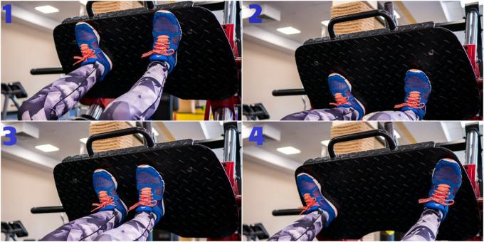 trening i gymsalen: sette foten på plattformen