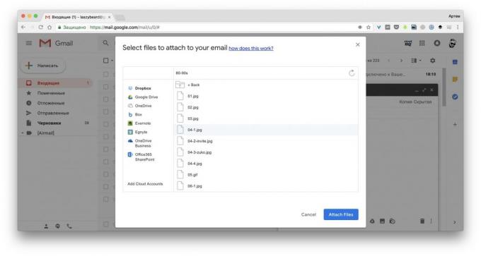 Del og legge til filer i Gmail ™